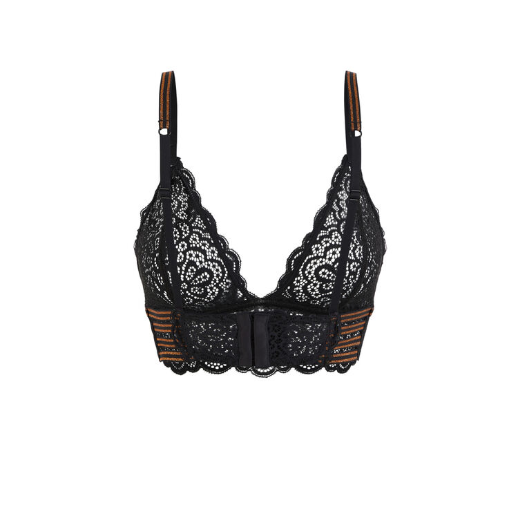 Lurexbandiz lace wireless triangle bra black.
