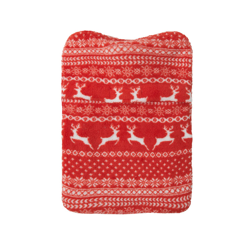 fleece hot water bottle with christmas prints;