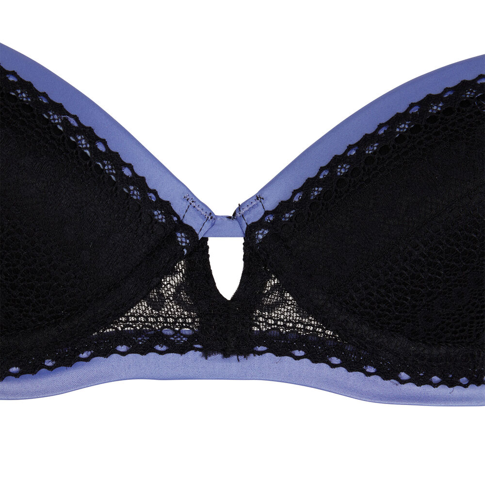Lace amplifier bra - black black.