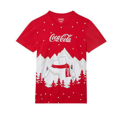 tee shirt imprimé coca-cola mood noël - rouge;
