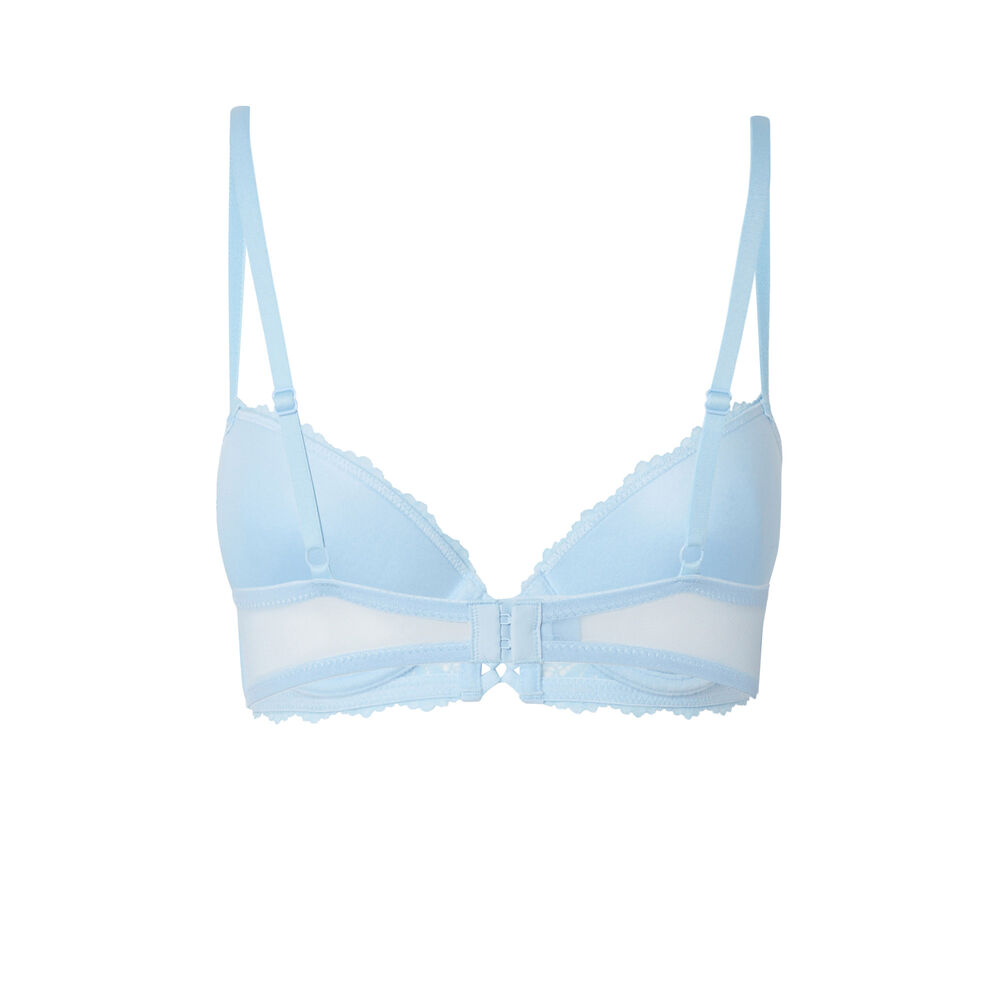 Floral lace push-up bra - blue blue.