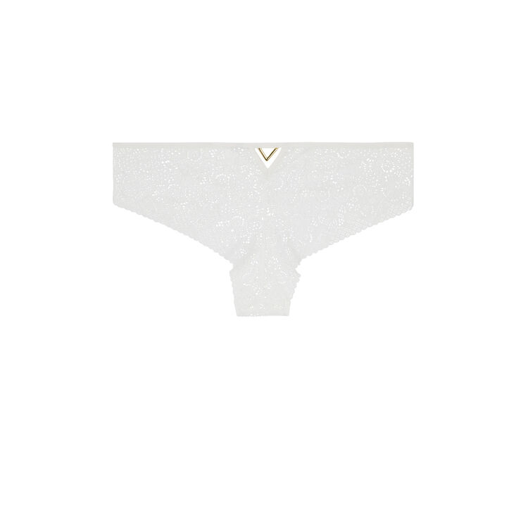 Shorty en dentelle détail bijou ethnobiz blanc.