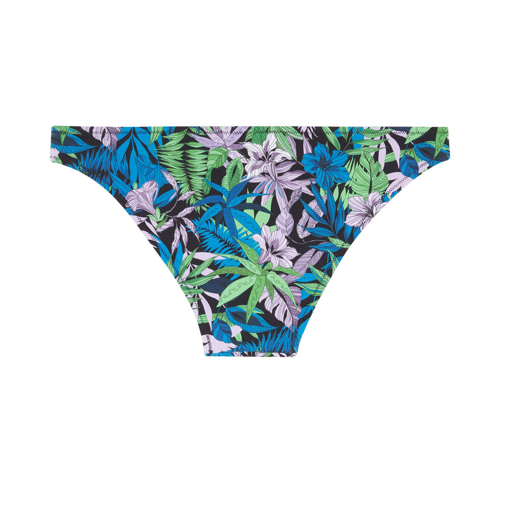 Tropical print bikini briefs - black black.