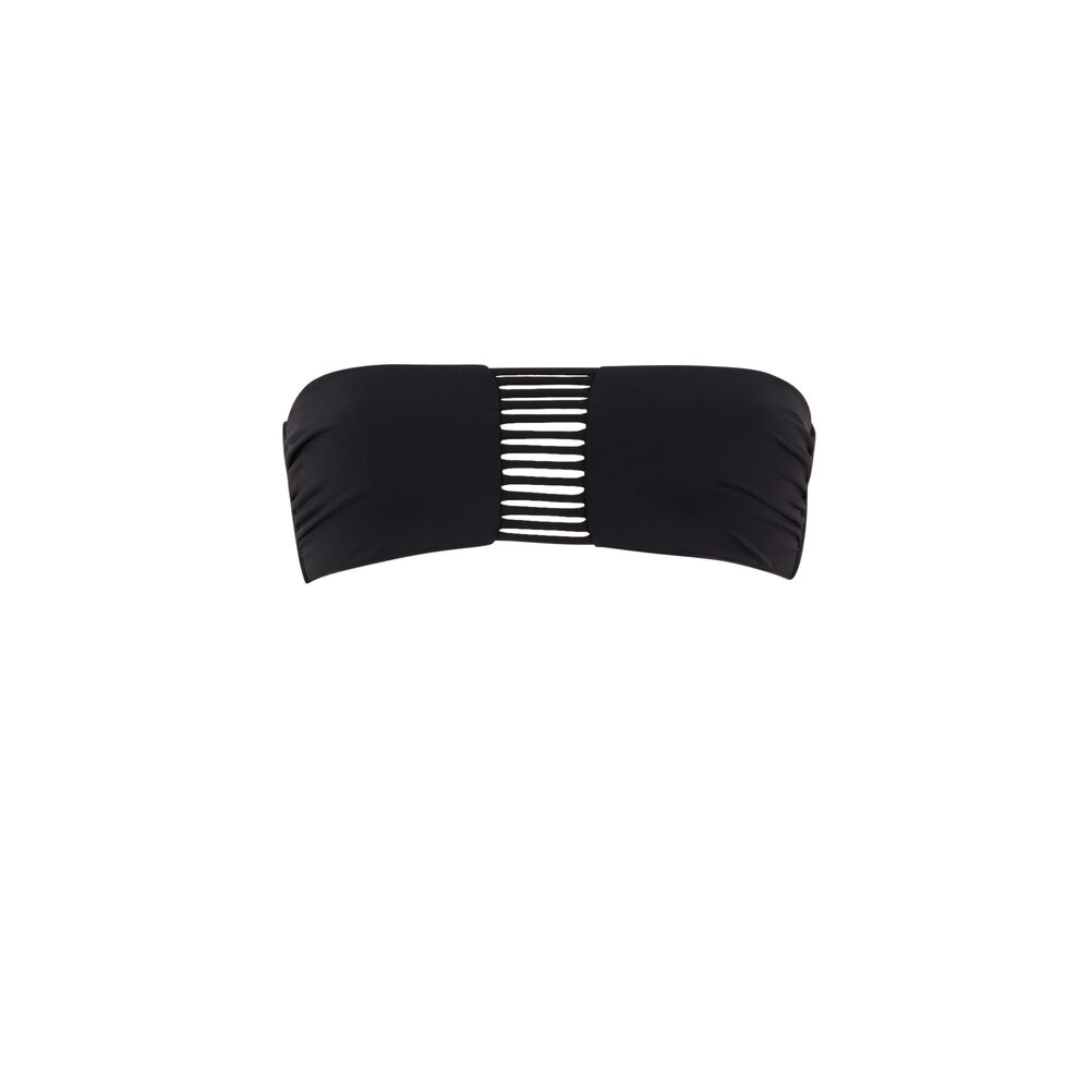 Bandeau bikini top - black black.