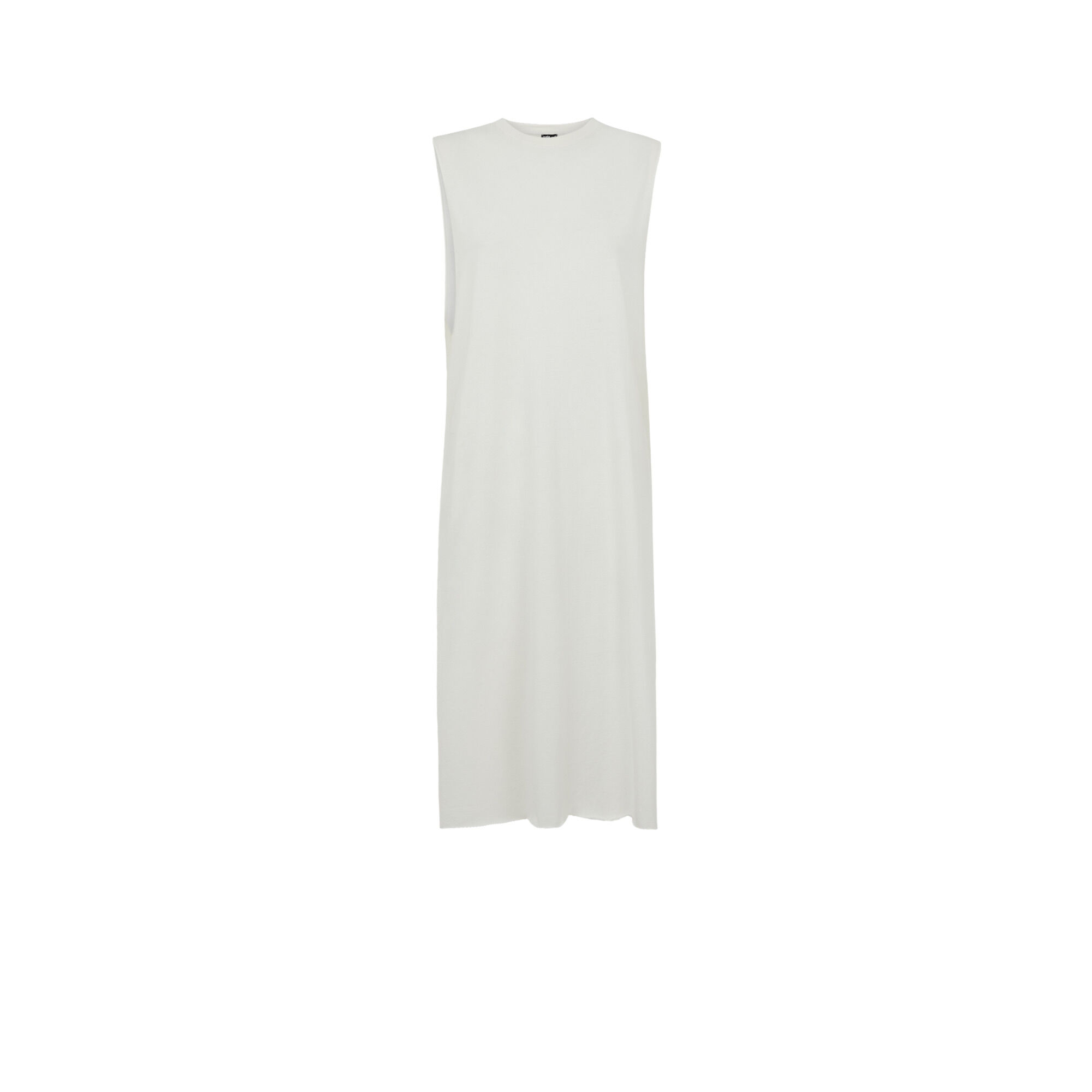 plain white sleeveless dress