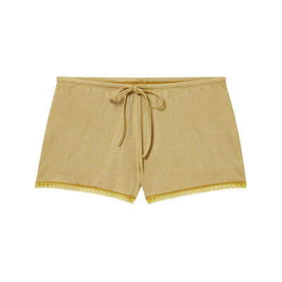 lace sequinned shorts - ochre yellow;