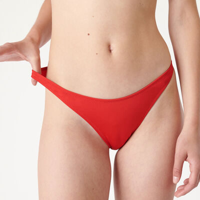 high-leg bikini swim bottoms - orange;