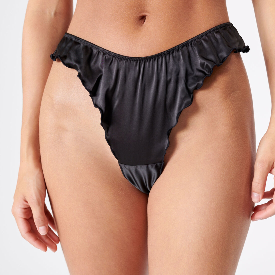 high-waisted satin knickers;