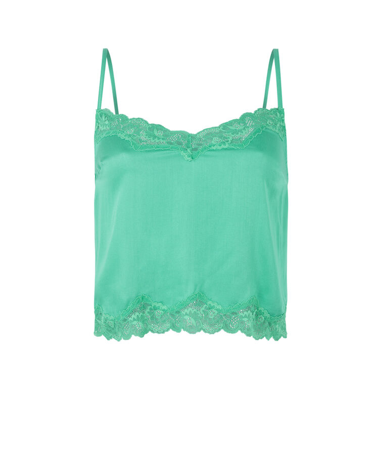 Sexysatiz top with narrow satin straps emerald green.