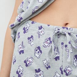 Tamagotchi-print pyjama bottoms;