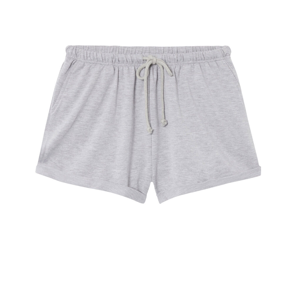 Plain fleece shorts - grey grey.