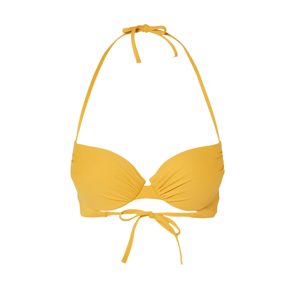 Open back push-up bikini top - yellow yellow.