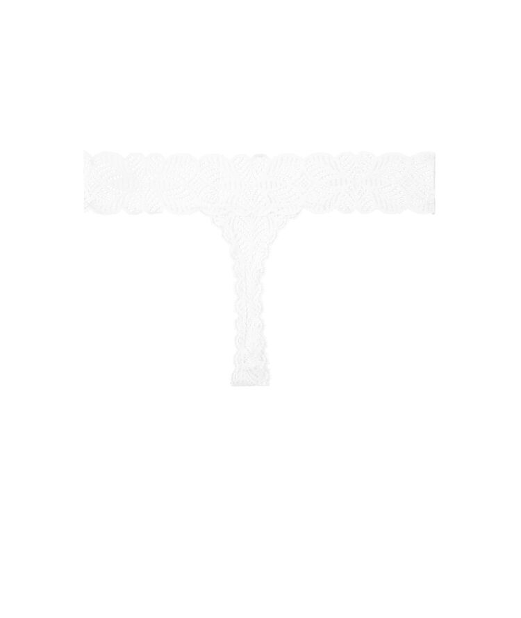 Lace thong - white white.