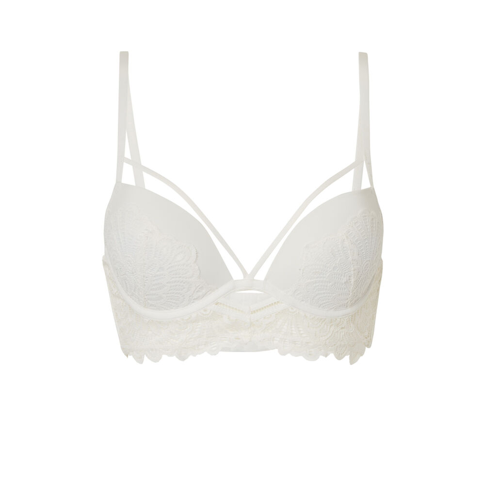 Crossover strap push-up bra - off-white off-white.