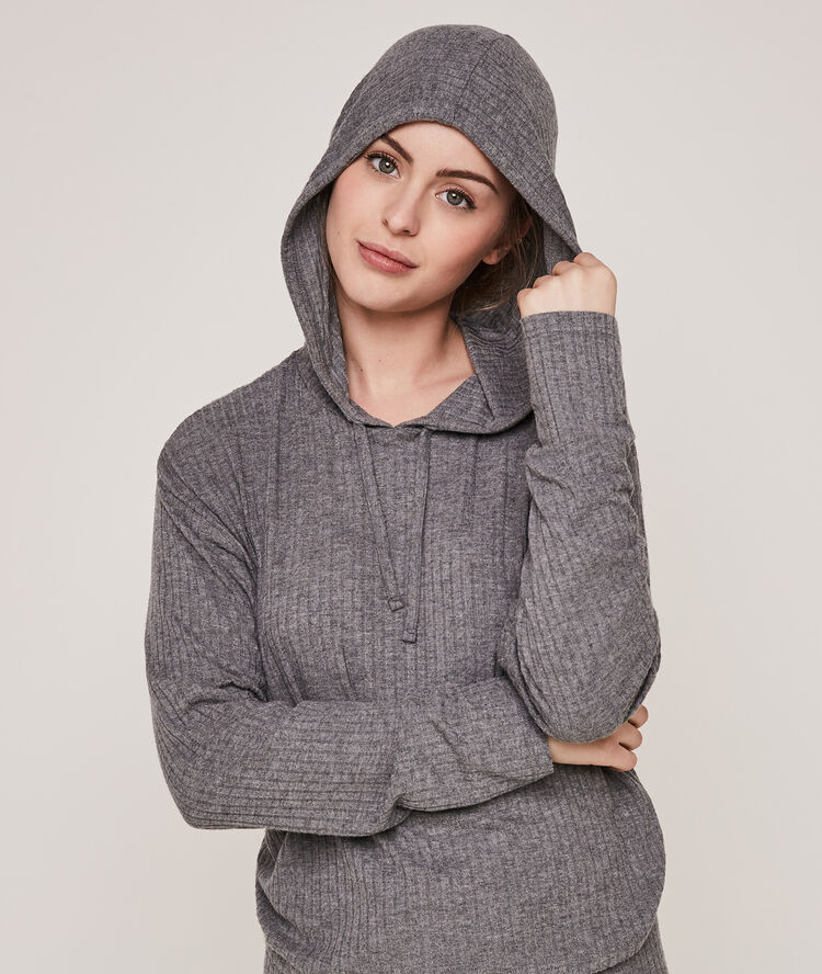 Hoodipiz plain hooded top grey.