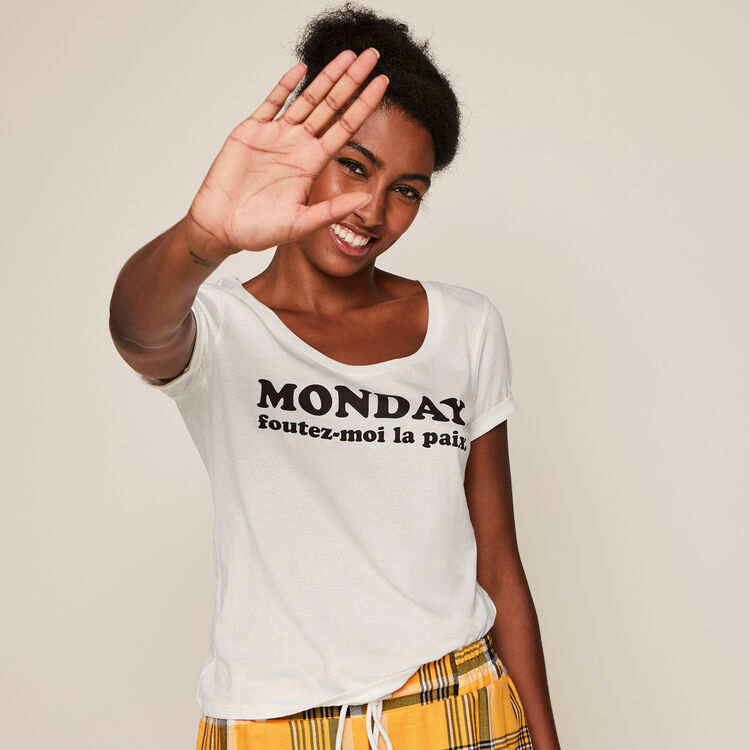 Bemondayiz jersey top with slogan Bemondayiz jersey top with slogan;