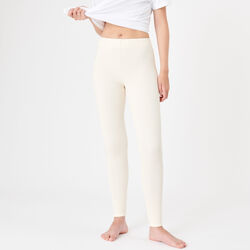 fur-lined leggings - off-white;
