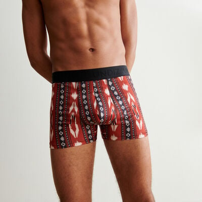 symmetrical pattern boxers - ochre red;