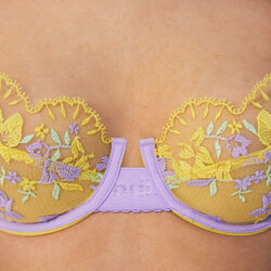 two-tone embroidered corbeille bra;