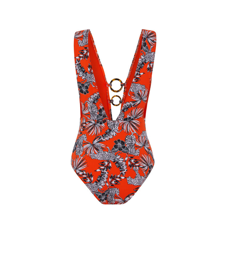 Printed one-piece swimsuit - red red.