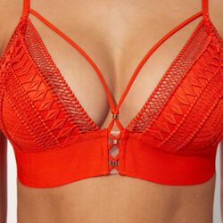 non-wired triangle bra with ties;