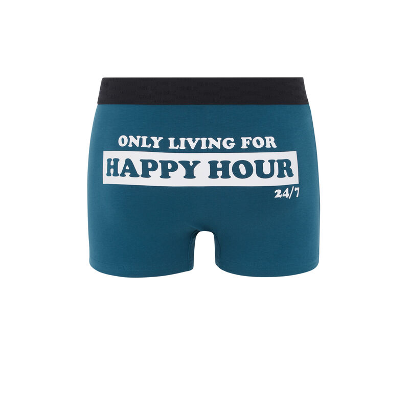 Cotton boxers with slogan - duck-egg blue Cotton boxers with slogan - duck-egg blue;