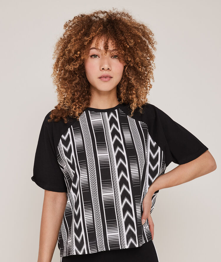 Noideaiz printed short-sleeved top black.