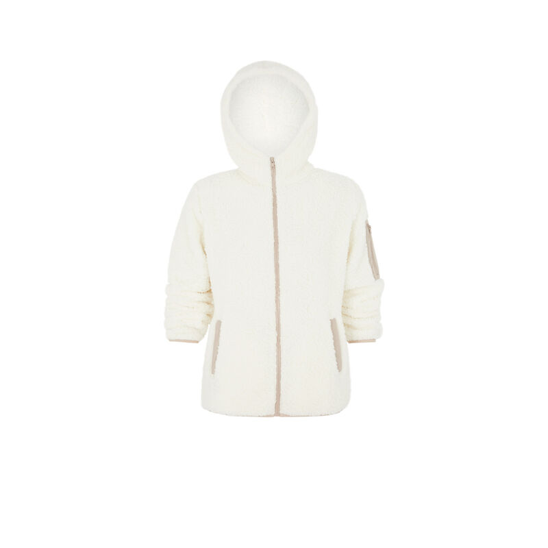 Borgiz hooded fleece jacket off-white.