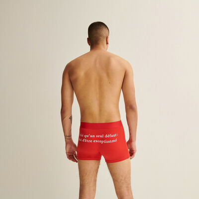 boxers with "défaut" slogan - red;