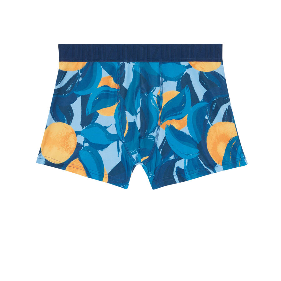 yellow printed boxers - blue;