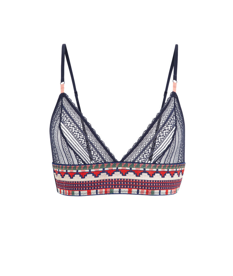 Valliz navy blue triangle push-up bra navy blue.