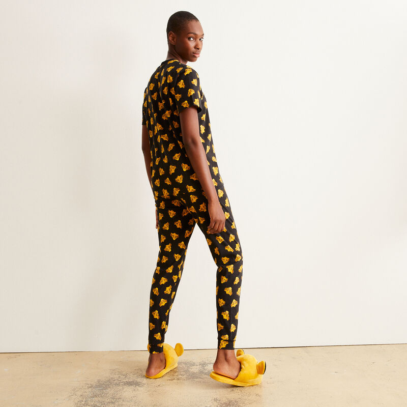 Trousers with Simba print - black Trousers with Simba print - black;
