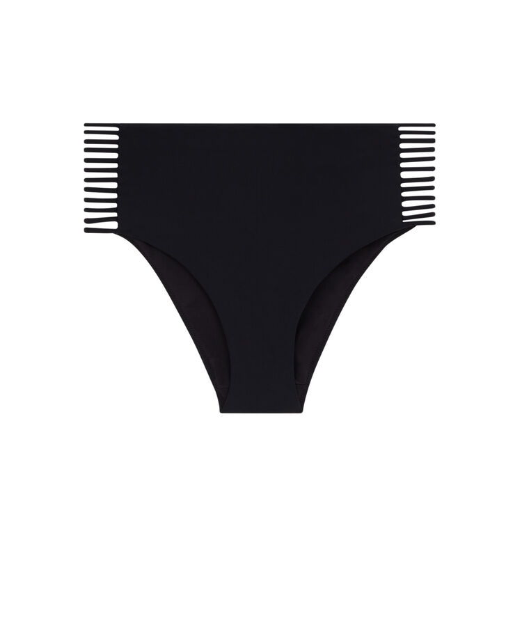 High-waisted bikini briefs - black black.