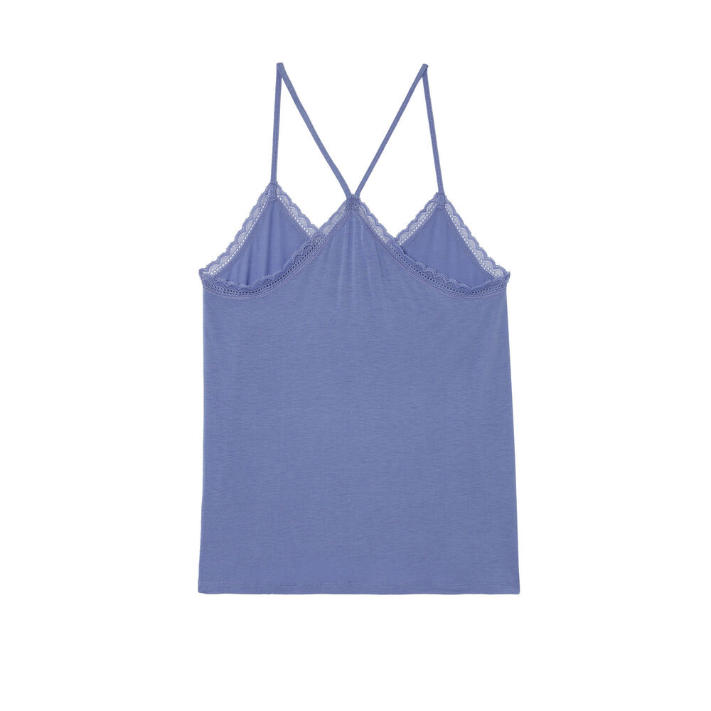 Jersey top with spaghetti straps - blue blue.