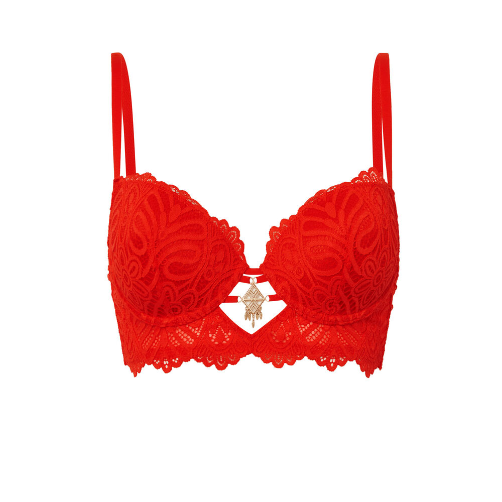 Amplifier bustier with jewellery detail - red red.