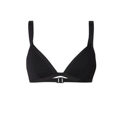 non-wired triangle bikini top - black;