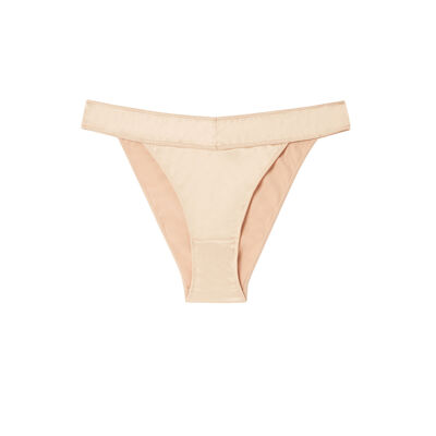 high-waisted satin knickers - beige;