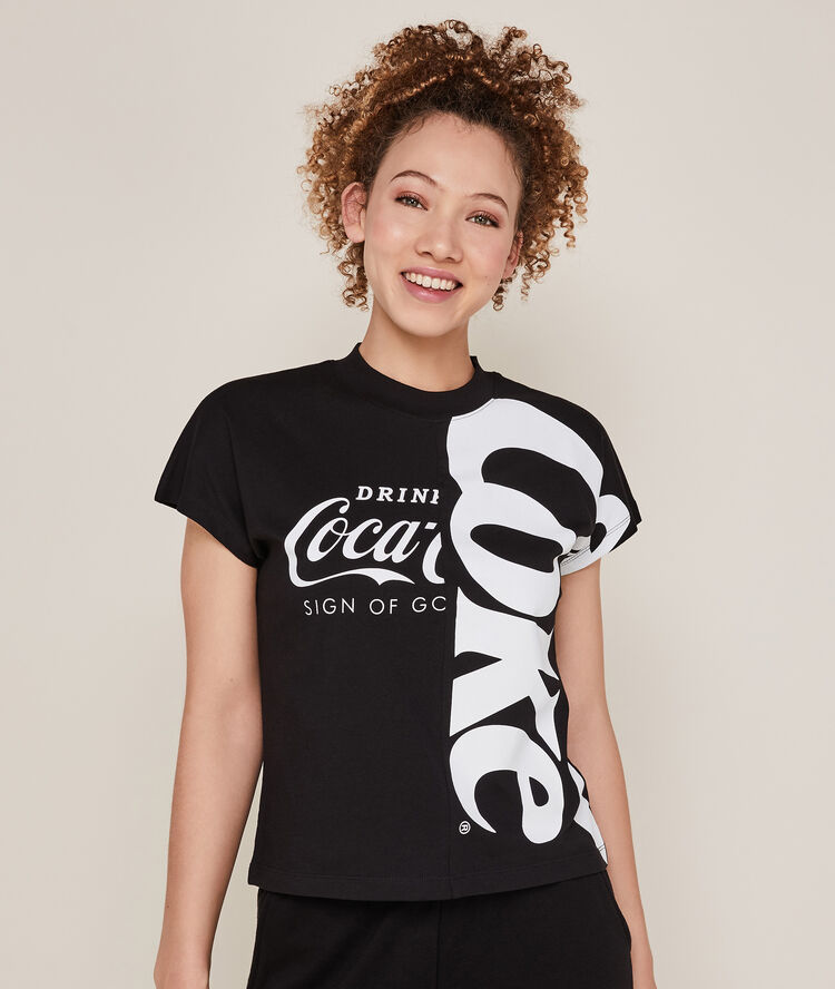 T-shirt z krótkim rękawem coca-cola – czarny czarny.