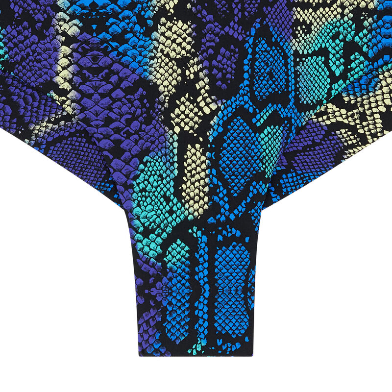 Bas De Maillot De Bain Tanga Imprime Serpent Bleu Bleu Undiz