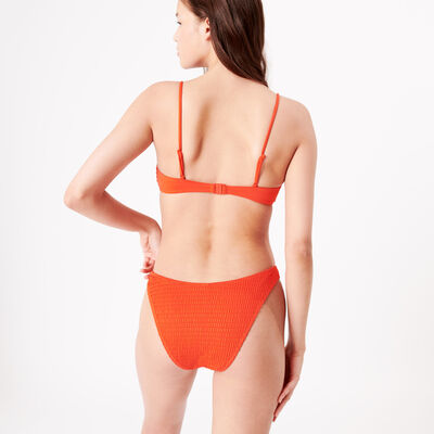 gładki top bikini - kolor pomarańczowo-czerwony;