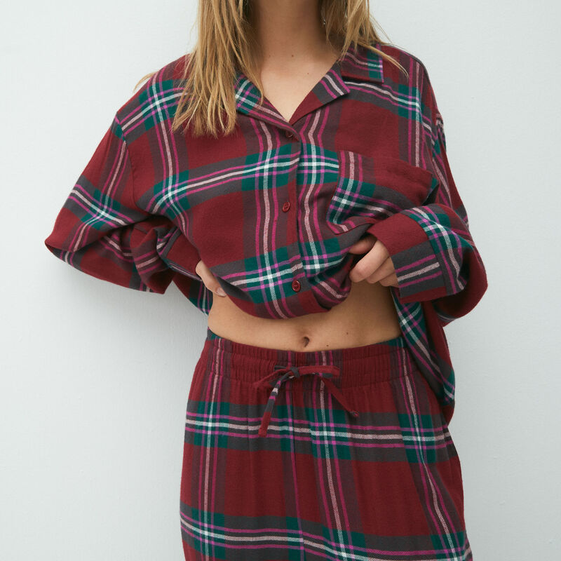 unisex plaid flannel pyjama bottoms;