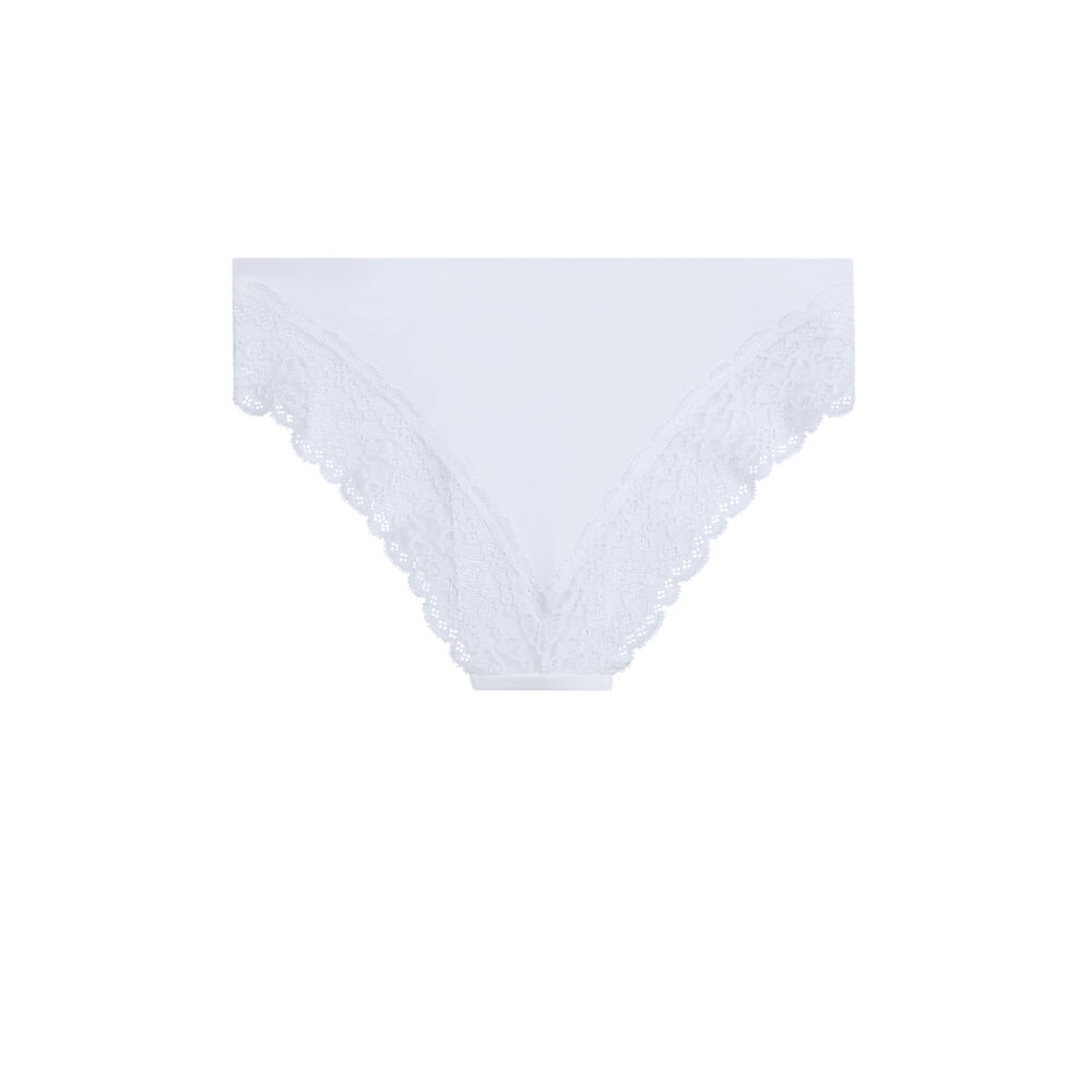 Hipsters with lace back - white white.