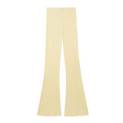 high-waisted flared trousers - pastel yellow;
