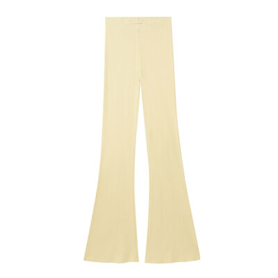 high-waisted flared trousers - pastel yellow;