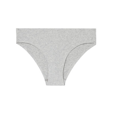 plain cotton cheeky panties - grey;