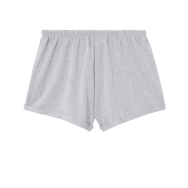 plain shorts with drawstring detail - grey;