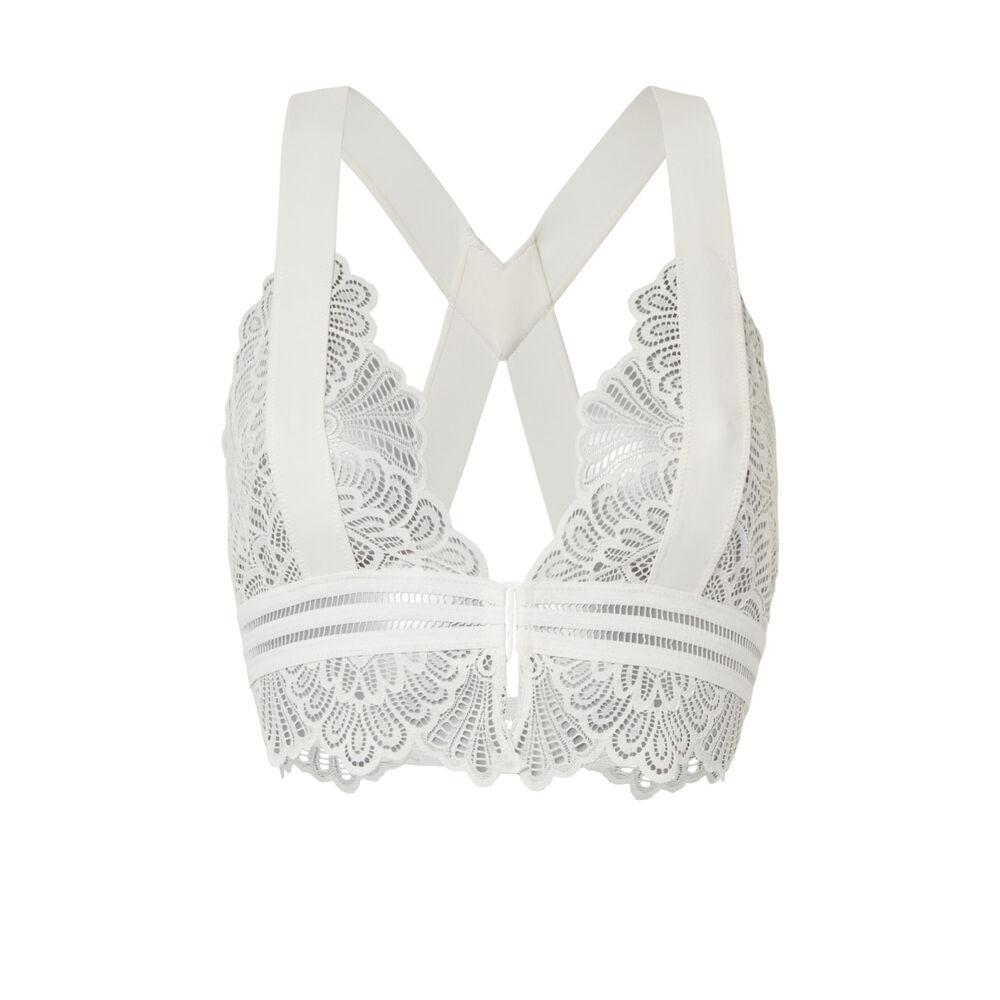 Back crossover strap triangle bra - off-white off-white.