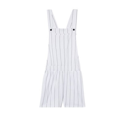 Striped short jumpsuit - white;