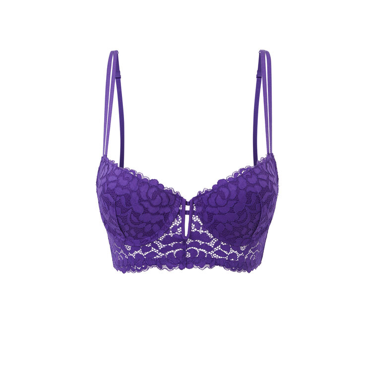 Luluiz padded lace bustier bra purple.