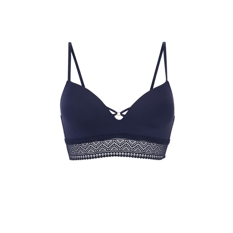 Peachiliz micro/lace figure-enhancing bra navy blue.
